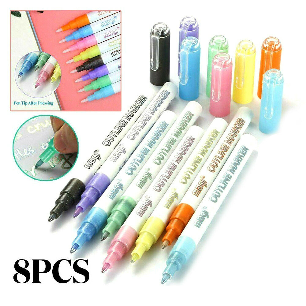 8/12/24 Color Multicolored Super Squiggles Outline Marker Pen Set Painting Art