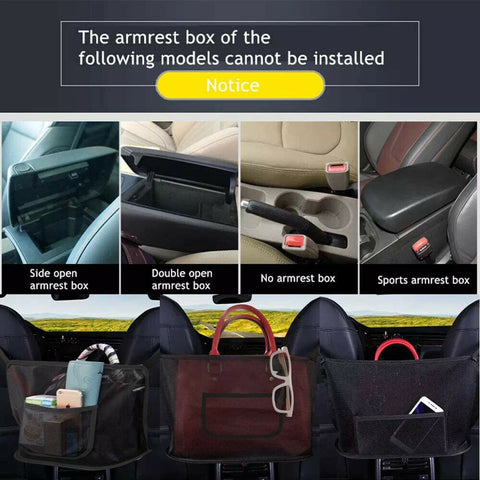 Upgraded Car Net Pocket Handbag Mesh Holder Purse Organizer Seat Side Storage