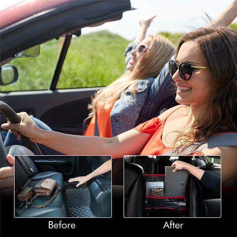 Upgraded Car Net Pocket Handbag Mesh Holder Purse Organizer Seat Side Storage