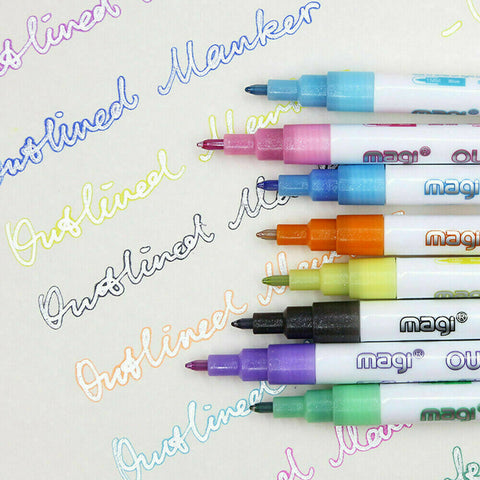 8/12/24 Color Multicolored Super Squiggles Outline Marker Pen Set Painting Art