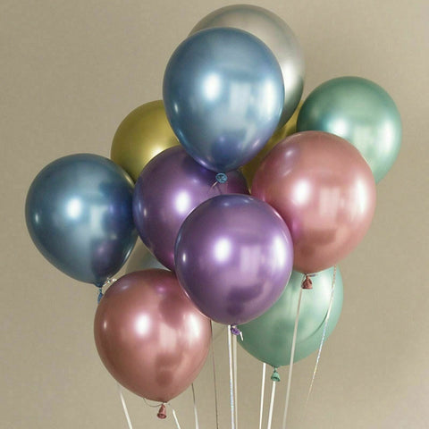 50PCS Metallic Balloon 30cm Thick Chrome Helium Birthday Wedding Party Balloons