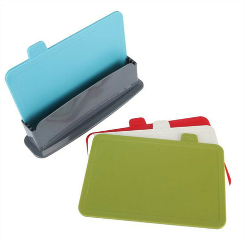Coloured Chopping Board Set Cutting Boards Index With Stand Holder Juice Grooves