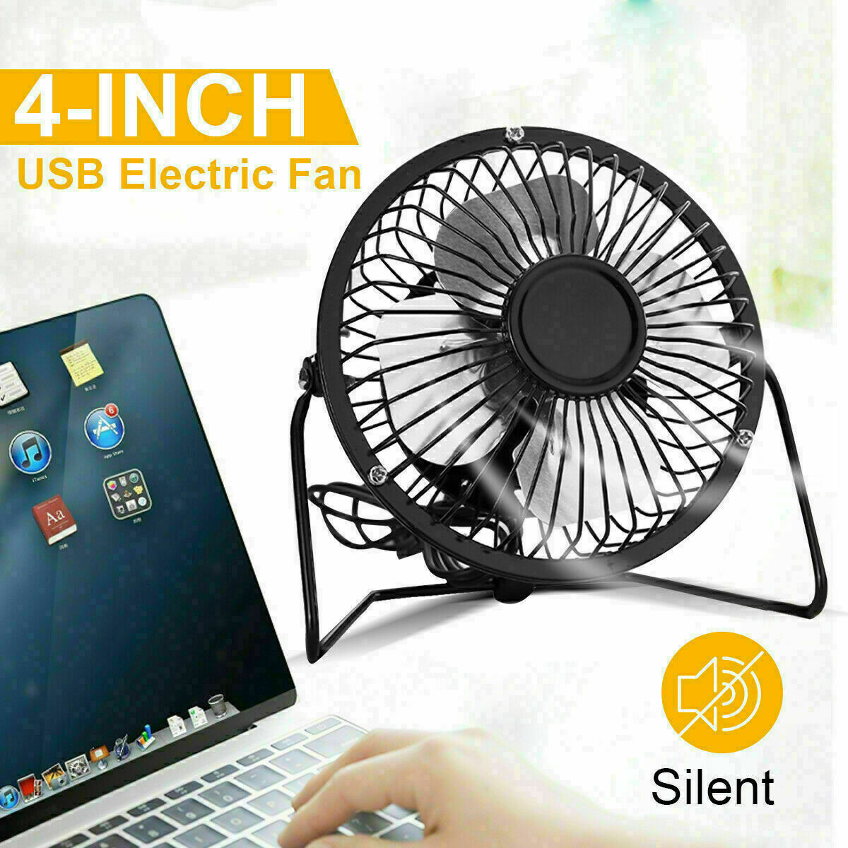 Table Fan Mini USB Desk Fan Small Quiet Personal Cooler USB Powered Portable