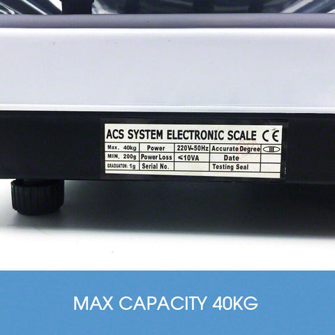 Kitchen Digital Electronic Scale 40KG Commercial Shop Weight Scales Food White