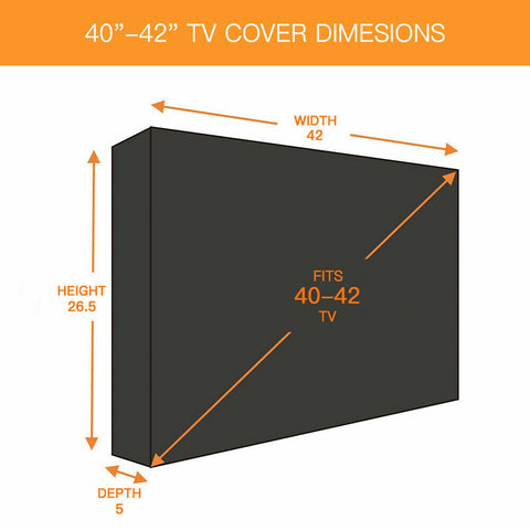 32"-65" Inch Waterproof TV Cover Outdoor Patio Flat Television Protector Black