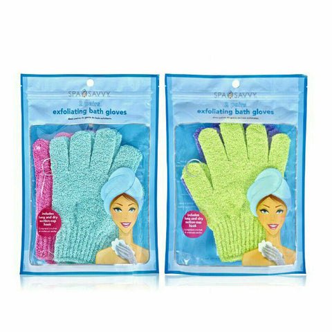 SpaSavvy Exfoliating Bath Glove 2 Pcs