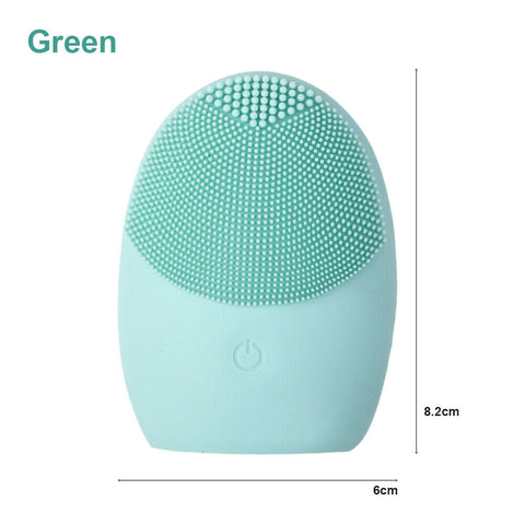 Silicone Face Cleansing Brush Electric Facial Cleanser Washing Massager Scrubber