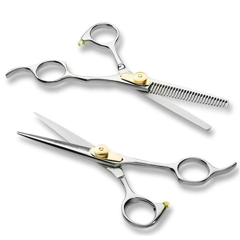 2PCS PROFESSIONAL HAIRDRESSING BARBER SALON HAIR CUTTING SCISSORS SHEARS STEEL