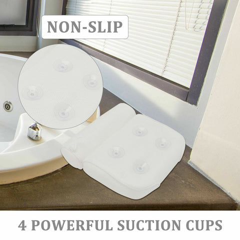 3D Mesh Bath Pillow Spa Breathable Bathtub Cushion Neck Back Support Tub Suction