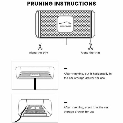 Car QI Wireless Fast Charging Charger Mat Non-Slip Pad Holder For Smart Phones