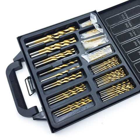 99PCS HSS Metric 1.5-10mm Titanium Coated Drill Bit Set Metal Wood Plastic New
