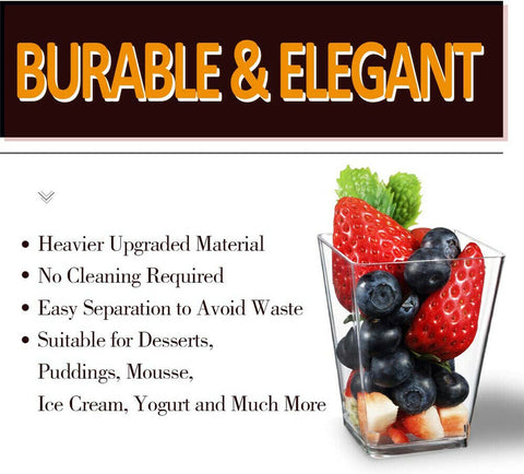 Small Plastic JELLY Mousse CUPS Clear Party Dessert Cake Shot Drink Tumbler Bowl