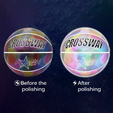 Holographic Glowing Reflective Basketball Luminous Flashing for Night Sport