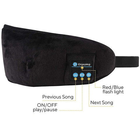 Wireless Bluetooth 5.0 Stereo Eye Mask Headphones Earphone Sleep Music Mask PB