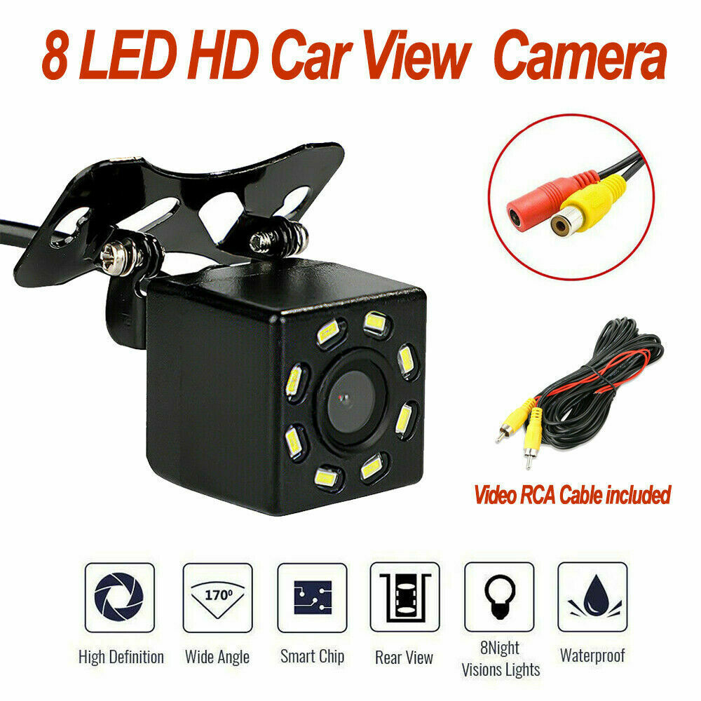8 LED HD Car Rear View Reverse Backup Camera Parking Night Vision Waterproof