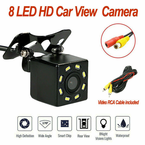 8 LED HD Car Rear View Reverse Backup Camera Parking Night Vision Waterproof
