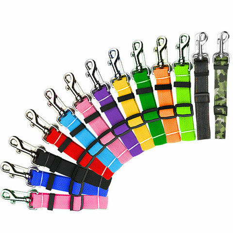 Adjustable Pet Dog Safety Car Vehicle Seat Belt Harness Lead Pet Seatbelt Nylon