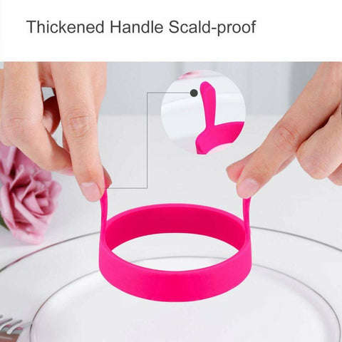 3x Baking Tools Silicone Egg Rings Non Stick Kitchen Pancake Handles Au Stock