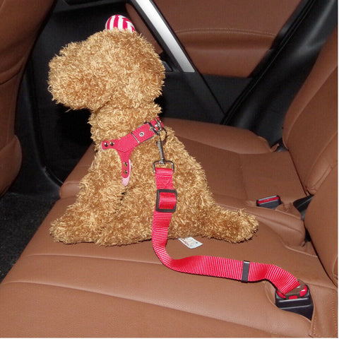 Adjustable Pet Dog Safety Car Vehicle Seat Belt Harness Lead Pet Seatbelt Nylon