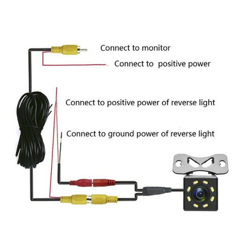 8 LED HD Car Rear View Reverse Backup Camera Parking Night Vision Waterproof