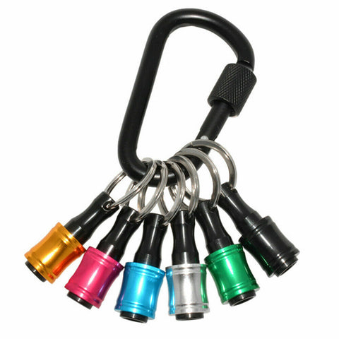 Hex Shank Screwdriver Bit Holder Extension Bar Tough Keychain Driver Keyring 6Pc