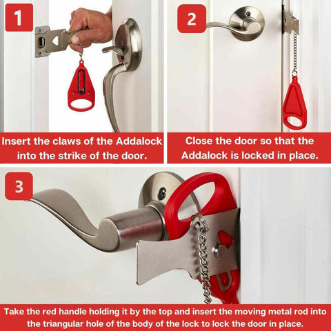 Portable Door Lock Hardware Security Safety Travel Hotel Portable Safe Lock