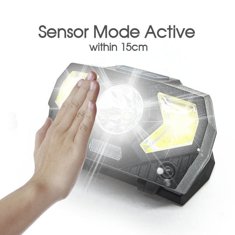 LED Head Torch Headlight COB Camping Headlamp USB Rechargeable Flashlight Lamp