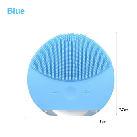 Silicone Face Cleansing Brush Electric Facial Cleanser Washing Massager Scrubber