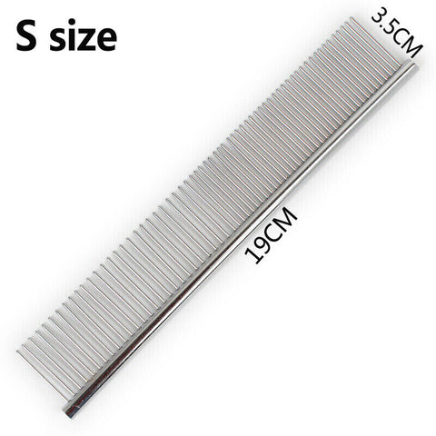 Stainless Steel Teeth Metal Comb Brush Pet Cat Dog Hair Grooming Trimmer Round