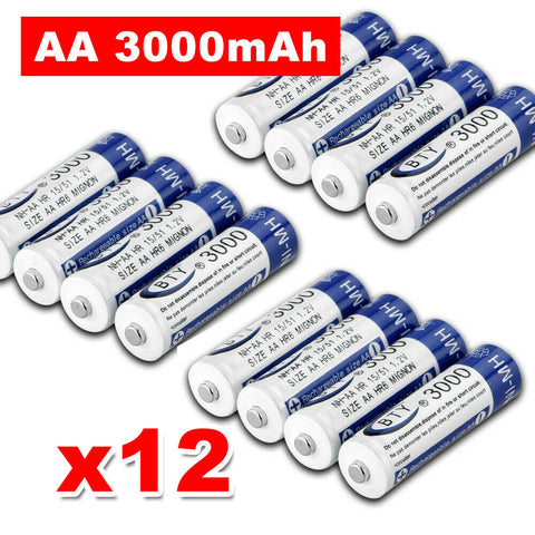 4-20x Rechargeable Battery NI-MH 1.2V 3000mAh AA/1000mAh AAA Recharge Batteries