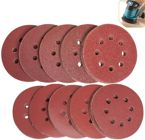 5" 125pcs Mixed Sanding Discs 60 80 100 120 240 Grit Orbital Sander Pads 125mm