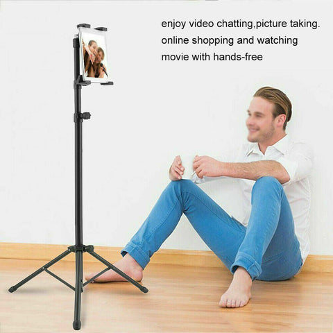 Floor iPad and Tablet Tripod Stand Carrying for iPad 7-12 inch Tablets