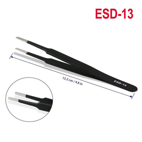 6 Pcs ESD Anti-Static Tweezer Set Tweezers Maintenance Tool Stainless Steel AU