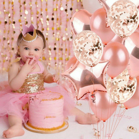 AU 20pcs Rose Gold Confetti Balloons For Birthday Marriage Party Decoration GIFT