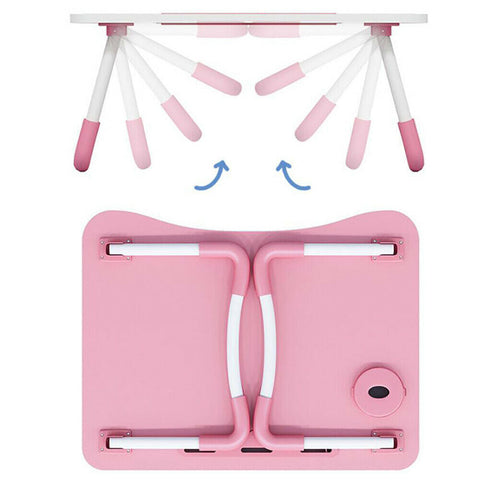 Laptop Stand Table Foldable Desk Computer Study Bed Adjustable Portable Cup Slot