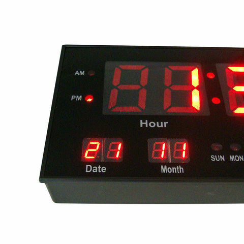 Digital Large Big Jumbo LED Wall Desk Alarm Clock With Calendar Temperature AU