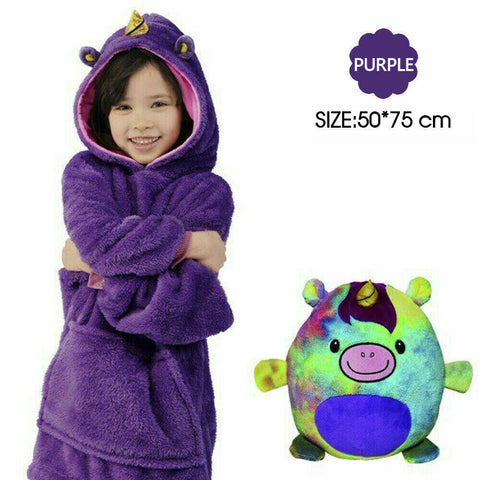 KIds Blanket Hoodie Comfy Ultra Plush Sweatshirt Hug Warm Fleece With Hooded AU