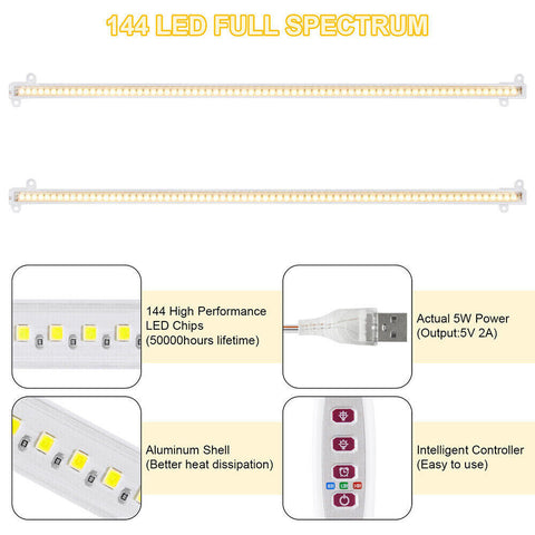 USB LED Grow Light Plant Full Spectrum Dimmable Indoor Flower Indoor Strip Lamp
