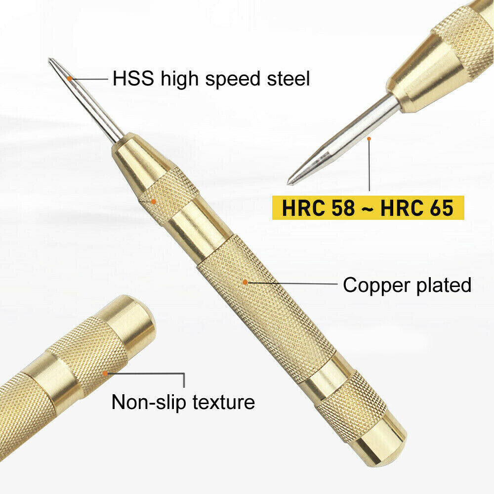 125MM Heavy Duty Automatic Centre Punch Brass Bodied Spring Loaded Auto Punch