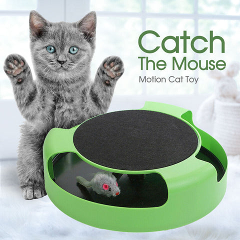 Motion Kitten Cat Toy Catch The Mouse Chase Interactive Cat Training Scratchpad