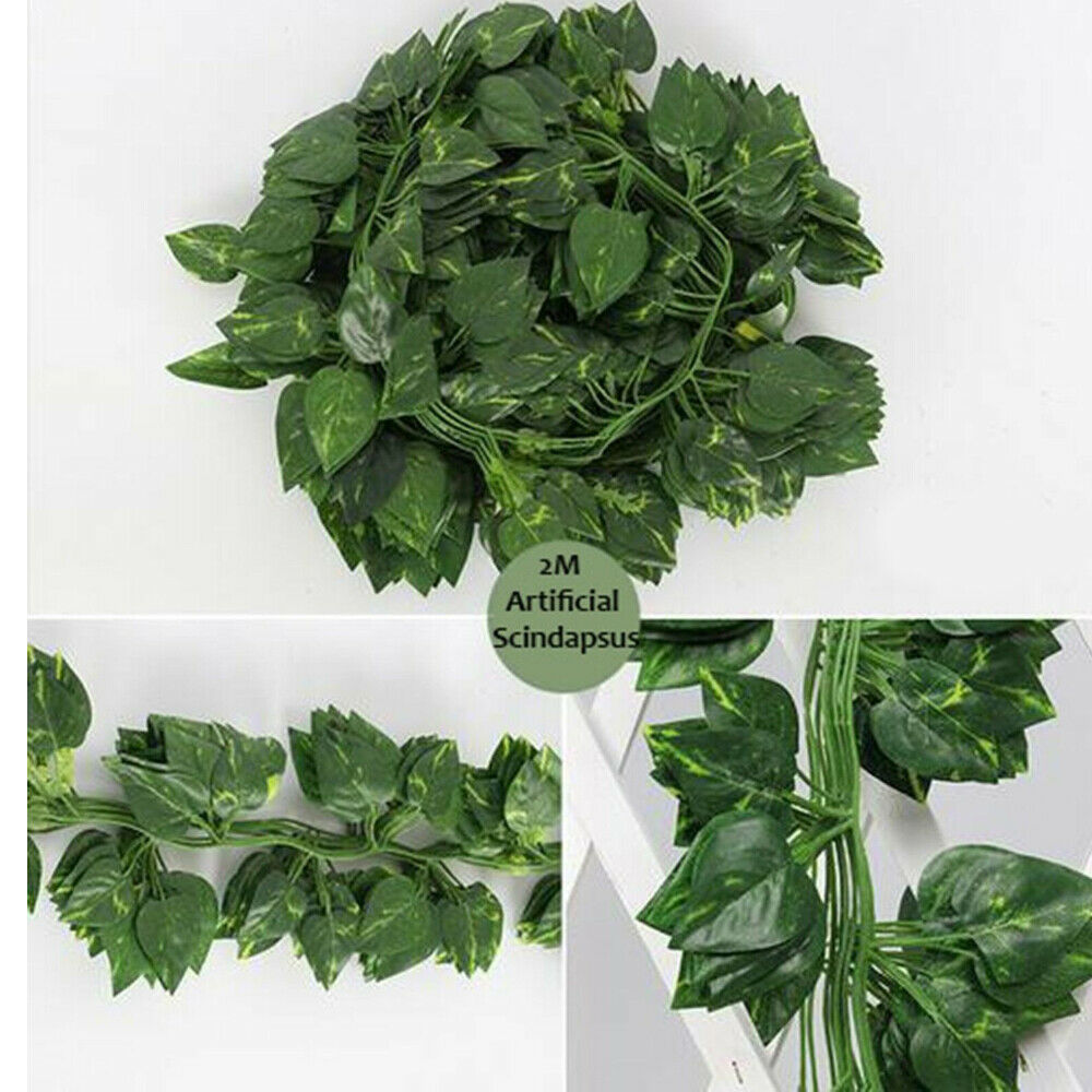 12PC 2M Artificial Ivy Vine Fake Foliage Flower Hanging Leaf Garland Plant Party
