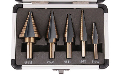5PCS HSS Metric Titanium Coated Drill Bit Set Metal Wood Plastic