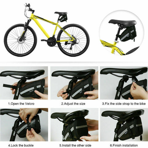 Bike Repair Multi Tool 16PCS Mountain Bicycle Puncture Saddle Bag Tyre Patches