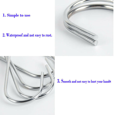 25x S Shape Hooks Kitchen Hanger Rack Clothes Hanging Holders