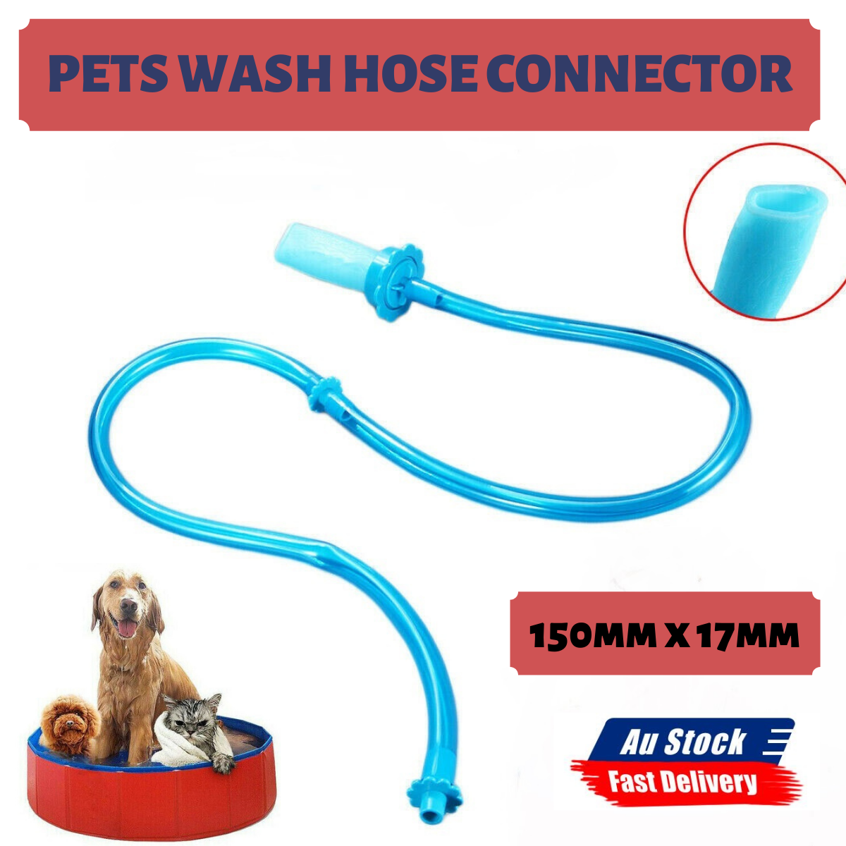Pet Shower Connector Wash Hose Attachment Sprinkler Handheld Rinser Dogs Bathing