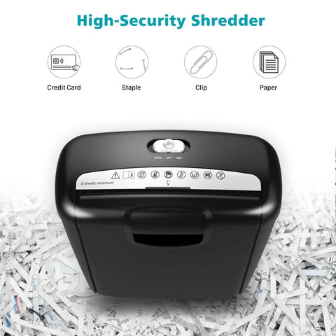 Electric Home Office Shredder Cutter 6 Sheets A4 Strip Cut Document Shredder