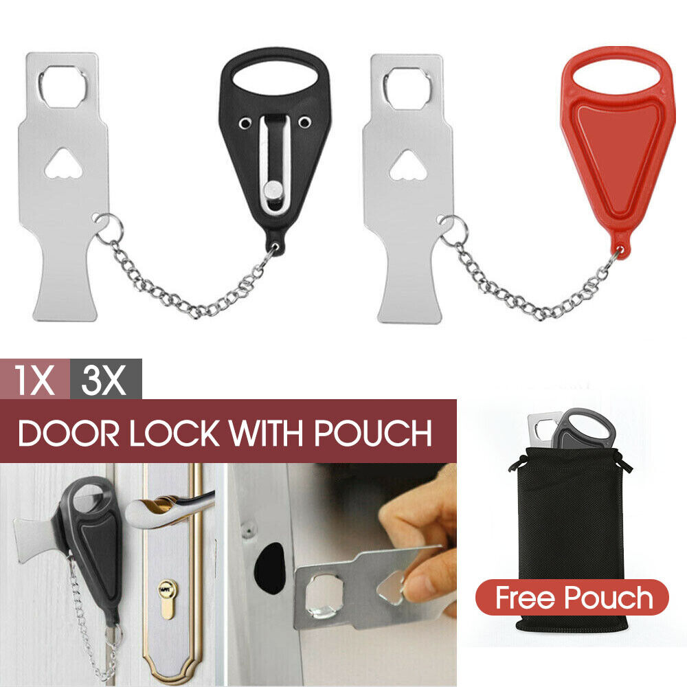 Portable Door Lock Hardware Security Safety Travel Hotel Portable Safe Lock