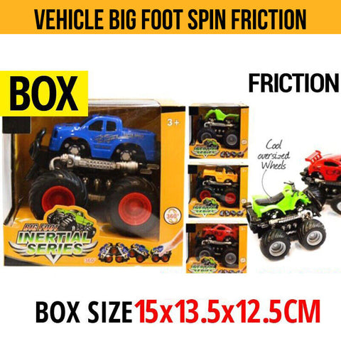 NEW Vehicle Big Foot Spin Friction Monster Truck Toys for Boys Girls Kids