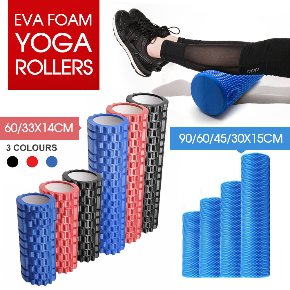 EVA PHYSIO FOAM ROLLER YOGA PILATES EXERCISE BACK HOME GYM MASSAGE 30/45/60/90CM