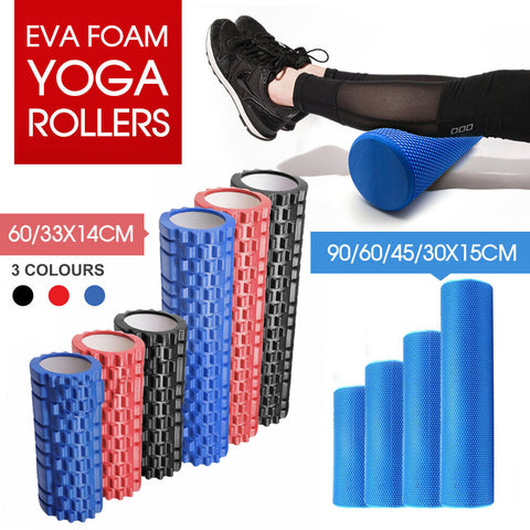 EVA PHYSIO FOAM ROLLER YOGA PILATES EXERCISE BACK HOME GYM MASSAGE 30/45/60/90CM